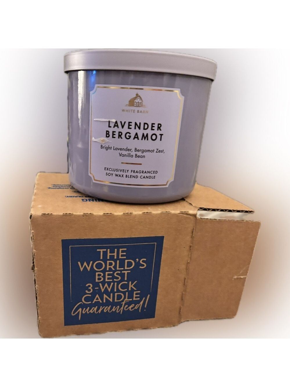 White Barn Lavender Bergamot 3 Wick Candle -